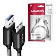 Axagon BUMM3-AM10AB, SPEED kabel Micro-B USB <-> USB-A, 1m, USB 3.2 Gen 1, 3A, ALU, tpe, černý
