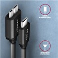 Axagon BUMM3-CM10AB, SPEED kabel Micro-B USB <-> USB-C, 1m, USB 3.2 Gen 1, 3A, ALU, tpe, černý