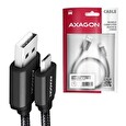 Axagon BUMM-AM15AB, HQ kabel Micro USB <-> USB-A, 1.5m, USB 2.0, 2.4A, ALU, oplet, černý