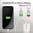 AXAGON ACU-PQ22W, PD & QC nabíječka do sítě 22W, 2x port (USB-A + USB-C), PD3.0/QC3.0/AFC/FCP/Apple, bílá