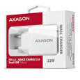 AXAGON ACU-PQ22W, PD & QC nabíječka do sítě 22W, 2x port (USB-A + USB-C), PD3.0/QC3.0/AFC/FCP/Apple, bílá