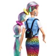 Panenka Mattel Barbie Leopardí s duhovými vlasy a doplňky