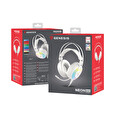 Herní stereo sluchátka Genesis NEON 600, RGB podsvícení, bílá