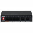 Dahua PoE switch 6x 100Mb, 4x PoE 802.3af/at/Hi-PoE, celkem PoE 60W, extend mód 10Mb/s do 250m