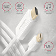 Axagon RVDM-HI14C2W, Mini DisplayPort > HDMI 1.4 redukce / kabel 1.8 m, 4K/30Hz, bílý