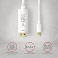 Axagon RVDM-HI14C2W, Mini DisplayPort > HDMI 1.4 redukce / kabel 1.8 m, 4K/30Hz, bílý