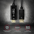 Axagon RVD-HI14C2, DisplayPort -> HDMI 1.4 redukce / kabel 1.8m, 4K/30Hz