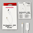 Axagon RVDM-HI14NW, Mini DisplayPort -> HDMI 1.4 redukce / adaptér, 4K/30Hz, bílý