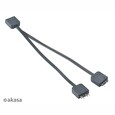 Akasa rozbočovač pro RGB LED 1x female/2x male, 2ks v balení, černá