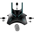 Herní hub a stojan Yenkee YHB 3003 Tower, 2x USB, podsvícený, černý