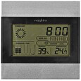 Nedis meteostanice/ bezdrátová/ vnitřní/ předpověď počasí/ zobrazením času/ LCD/ funkce budíku/ černo-šedá