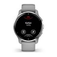 Garmin Venu 2 Plus, nerezová luneta Silver, pouzdro Gray, silikonový řemínek