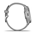 Garmin Venu 2 Plus, nerezová luneta Silver, pouzdro Gray, silikonový řemínek