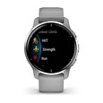 Garmin Venu 2 Plus, nerezová luneta Silver, pouzdro Gray, silikonový řemínek
