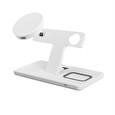 Stojánek FIXED MagPowerstation s bezdrátovým nabíjením 3 v 1 a uchycení Magsafe, 15W + 15W + 15W, bílý