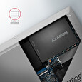 AXAGON RSS-M2B, SATA - M.2 SATA SSD, interní 2.5" ALU box, černý