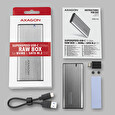 AXAGON EEM2-SG2, USB-C 3.2 Gen 2 - M.2 NVMe & SATA SSD kovový RAW box, bezšroubkový, stříbrný