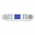 Nedis kuchyňské rádio/ FM/ síťové napájení/ digitální/ 1,5 W/ budík/ výstup pro sluchátka/ bílo-stříbrné
