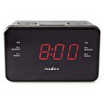 Nedis digitální budík s rádiem/ LED displej/ 3,5 mm jack/ AM/ FM/ odložené buzení/ časovač vypnutí/ 2 alarmy/ černý
