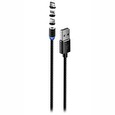 ColorWay Nabíjecí Kabel 3v1 Lightning+MicroUSB+USB-C/ Magnetic/ 2.4A/ Nylon/ 1m