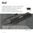 Club3D hub USB-C, 6-in-1 Hub s HDMI 8K30Hz, 2xUSB Type-A, RJ45 a 2xUSB Type-C