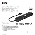 Club3D hub USB-C, 6-in-1 Hub s HDMI 8K30Hz, 2xUSB Type-A, RJ45 a 2xUSB Type-C