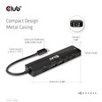 Club3D hub USB-C, 6-in-1 Hub s HDMI 8K30Hz, 2xUSB Type-A, RJ45 a 2xUSB Type-C