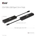 Club3D hub USB-C, 6-in-1 Hub s HDMI 8K30Hz, 2xUSB Type-A, RJ45 a 2xUSB Type-C