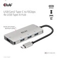 Club3D hub USB-C na 10Gbps 4x USB Type-A Hub