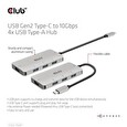 Club3D hub USB-C na 10Gbps 4x USB Type-A Hub