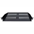 XtendLan Police 280mm, univerzal, 1U, 25kg nosnost, černá, předsunutá