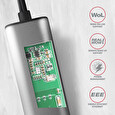 Axagon ADE-25RC USB-C 3.2 Gen 1 - 2.5 Gigabit Ethernet síťová karta, Realtek 8156, auto install, šedá