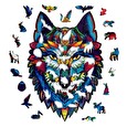 Puzzle Puzzler dřevěné, barevné - Majestátní vlk