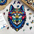 Puzzle Puzzler dřevěné, barevné - Majestátní vlk