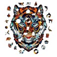 Puzzle Puzzler dřevěné, barevné - Mocný Tygr