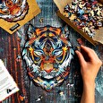 Puzzle Puzzler dřevěné, barevné - Mocný Tygr