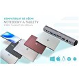 iTec chladicí kovová podložka (až do 15.6”) s USB-C Dokovací stanicí (Pow.Del.100W)