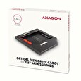 Axagon RSS-CD09 rámeček pro 2.5" SSD/HDD do DVD slotu, 9.5 mm, LED, hliník