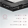 Axagon RSS-CD12 rámeček pro 2.5" SSD/HDD do DVD slotu, 12.7 mm, LED, hliník