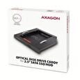 Axagon RSS-CD12 rámeček pro 2.5" SSD/HDD do DVD slotu, 12.7 mm, LED, hliník