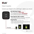 Club3D cestovní nabíječka PPS 45W GAN technologie, Dual port USB Type-C, Power Delivery(PD) 3.0 Support