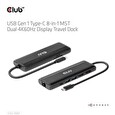 Club3D Dokovací stanice USB-C, 8-in-1 MST Dual 4K60Hz, Display Travel Dock