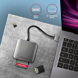 Axagon CRE-S3, USB-A 3.2 Gen 1 - SUPERSPEED čtečka karet, 3-slot & lun SD/microSD/CF, podpora UHS-II