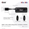 Club3D Adaptér HDMI + Micro USB na DisplayPort 4K120Hz/8K30Hz, Active Adapter M/F