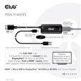 Club3D Adaptér HDMI + Micro USB na DisplayPort 4K120Hz/8K30Hz, Active Adapter M/F