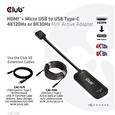 Club3D Adaptér HDMI + Micro USB na USB-C 4K120Hz/8K30Hz, Active Adapter M/F