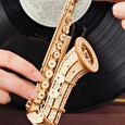 Hračka Robotime dřevěné 3D puzzle Saxofon