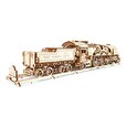 Hračka Ugears 3D dřevěné mechanické puzzle V-Express parní lokomotiva 4-6-2 s tendrem