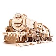 Hračka Ugears 3D dřevěné mechanické puzzle V-Express parní lokomotiva 4-6-2 s tendrem