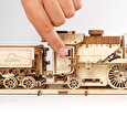 Hračka Ugears 3D dřevěné mechanické puzzle V-Express parní lokomotiva 4-6-2 s tendrem